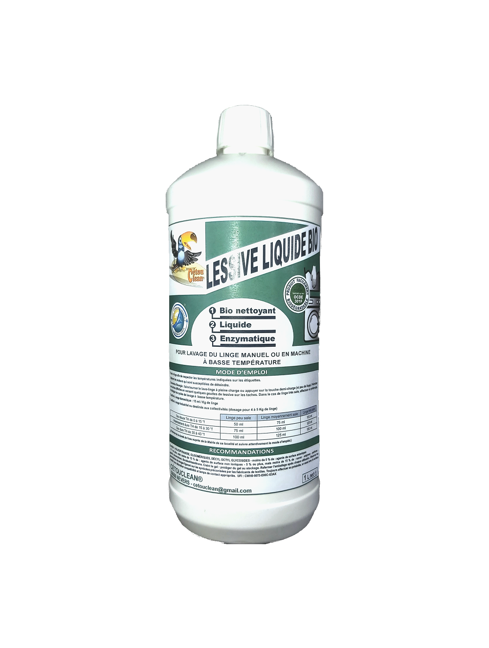 Lessive liquide bio (vrac 2kg) - contenant à apporter chez oclico